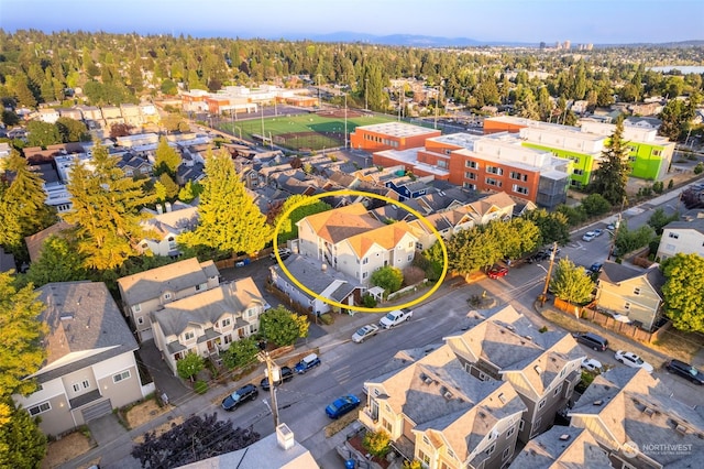 drone / aerial view featuring a residential view