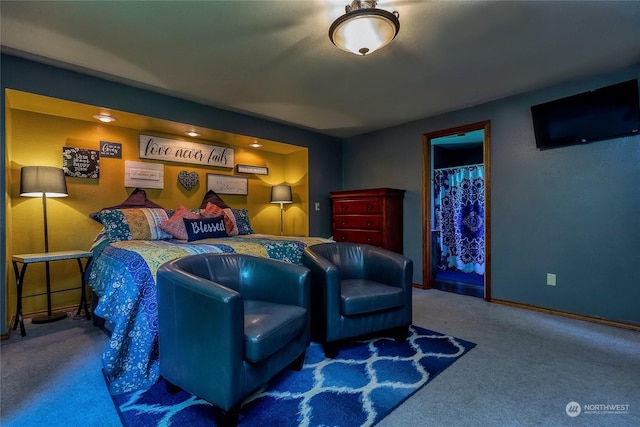 home theater room with carpet