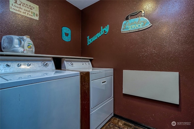 washroom with independent washer and dryer