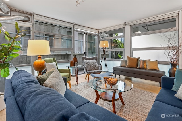 living room featuring hardwood / wood-style floors