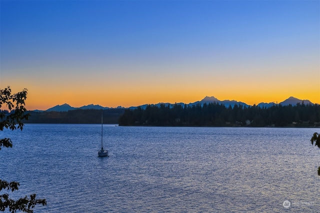 water view featuring a mountain view