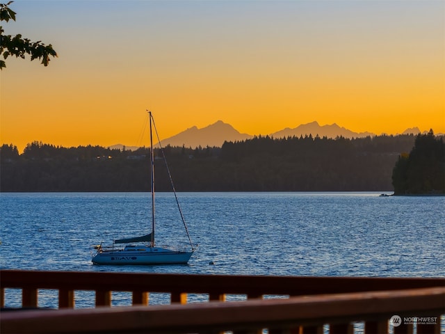 water view featuring a mountain view