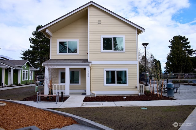 view of front facade featuring covered porch