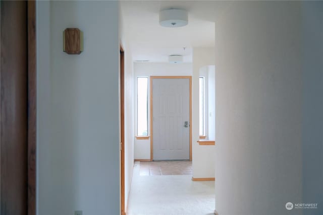 hallway with baseboards