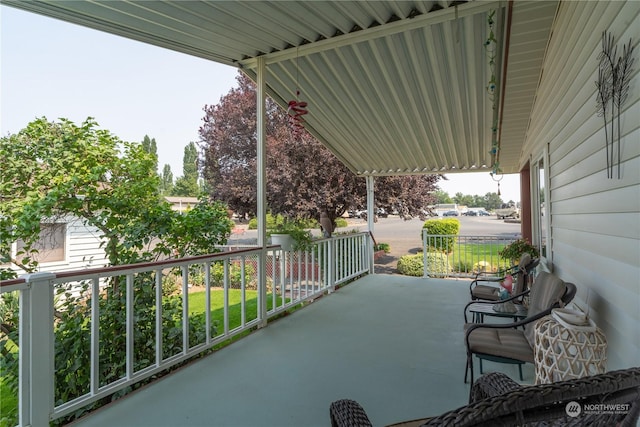 view of patio featuring covered porch