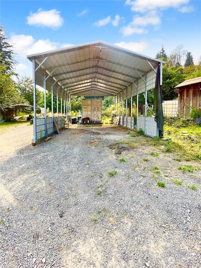 view of car parking with a carport