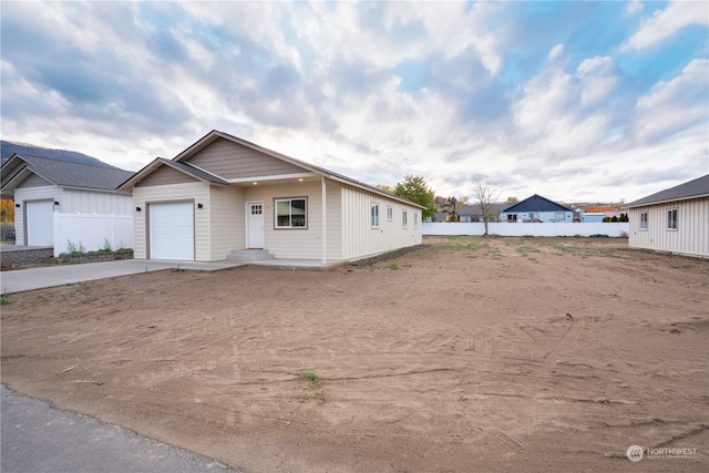 view of front of home featuring a garage