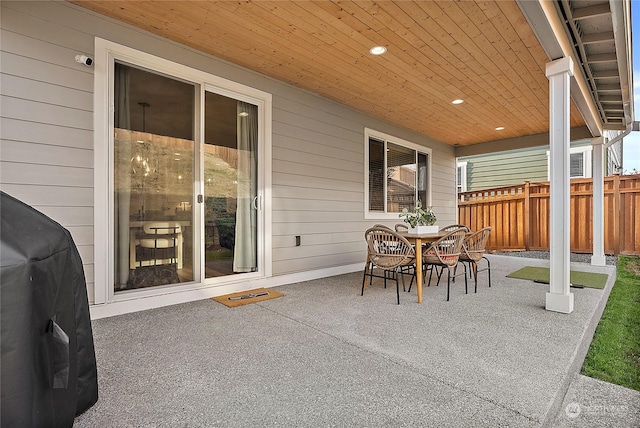 view of patio with grilling area