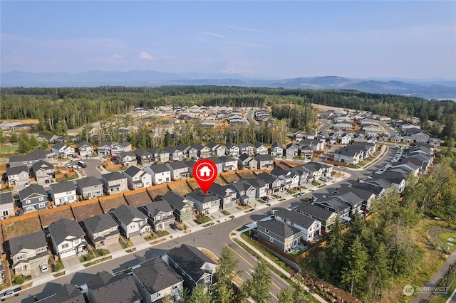 aerial view featuring a mountain view