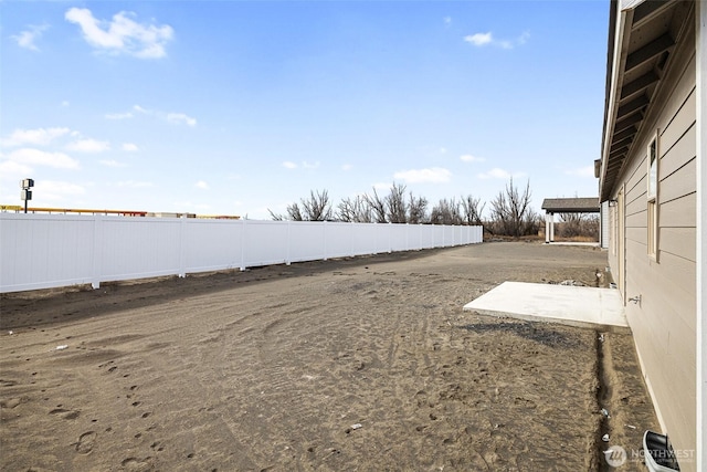 view of yard featuring fence