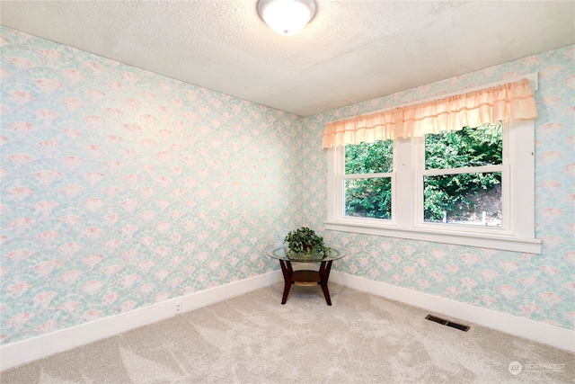 interior space with a textured ceiling