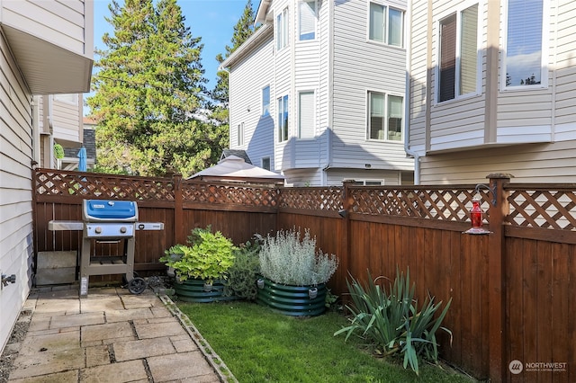 view of patio / terrace featuring grilling area