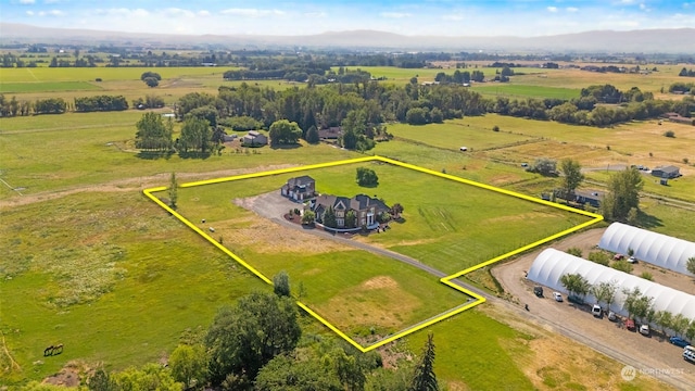 bird's eye view featuring a rural view