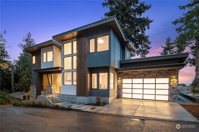 view of front of home with a garage