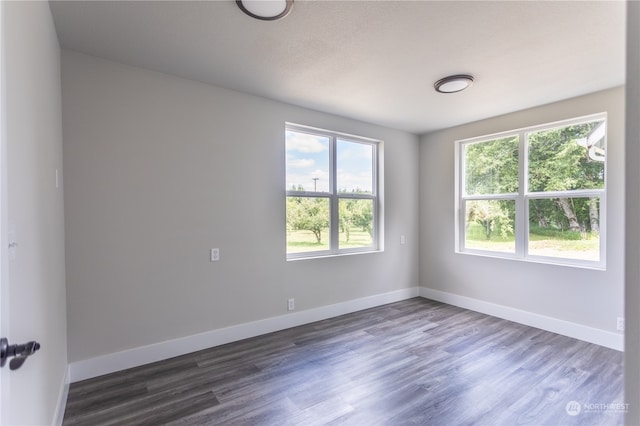 unfurnished room featuring wood-type flooring