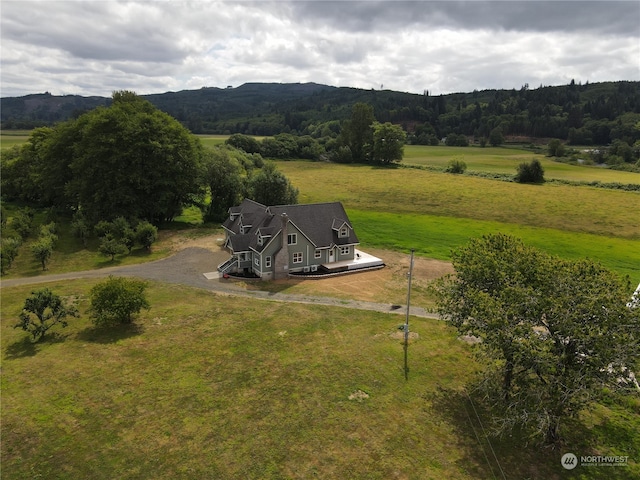 bird's eye view with a rural view