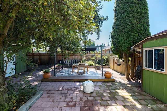 view of patio with a fenced backyard