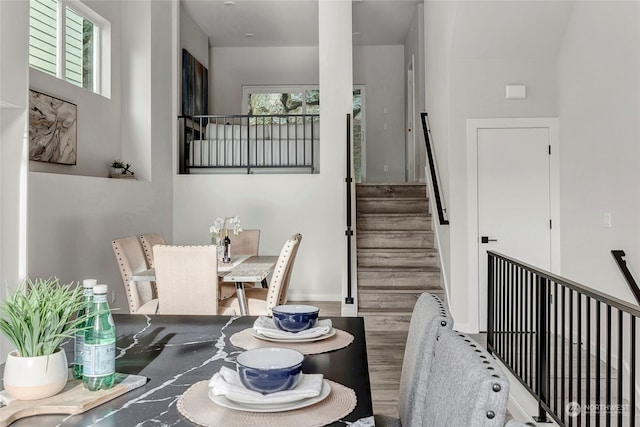 dining room featuring wood-type flooring