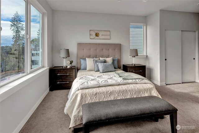 view of carpeted bedroom