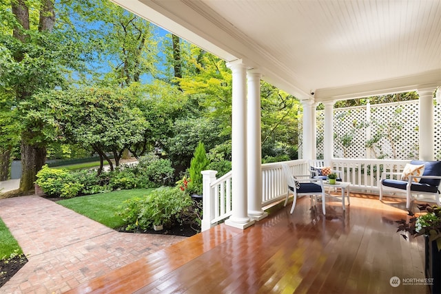 view of patio with covered porch