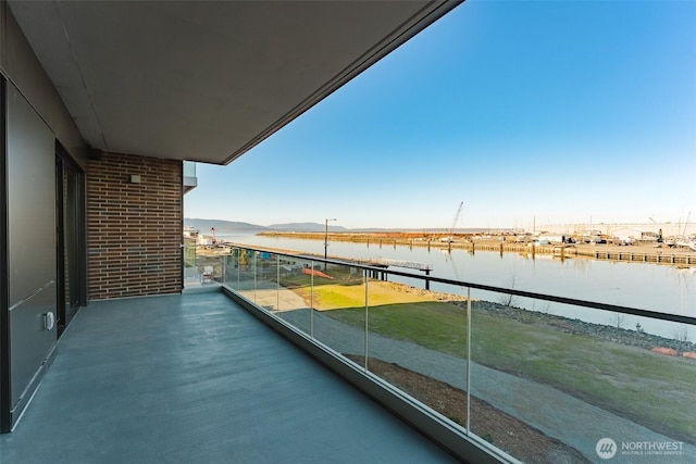 balcony with a water view