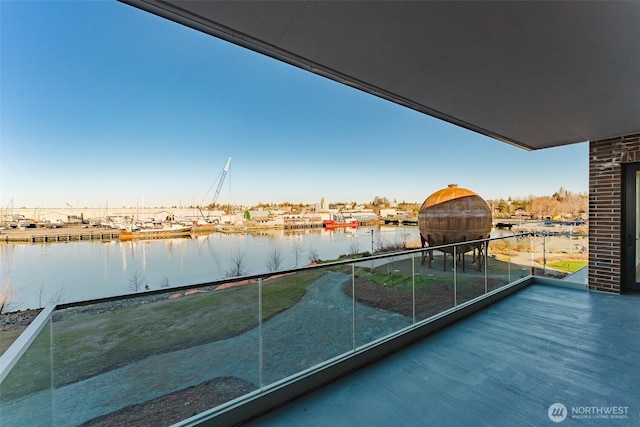 balcony with a water view