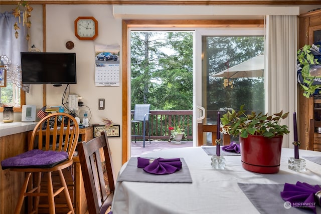 view of dining space