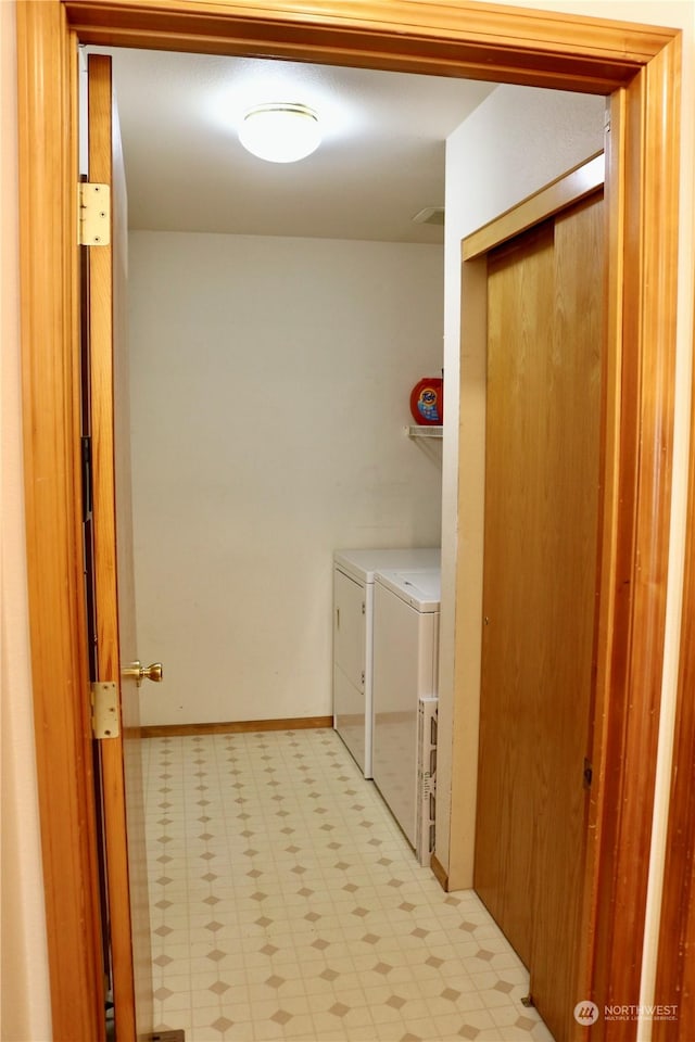 laundry room featuring washer and dryer