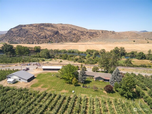 view of mountain feature with a rural view