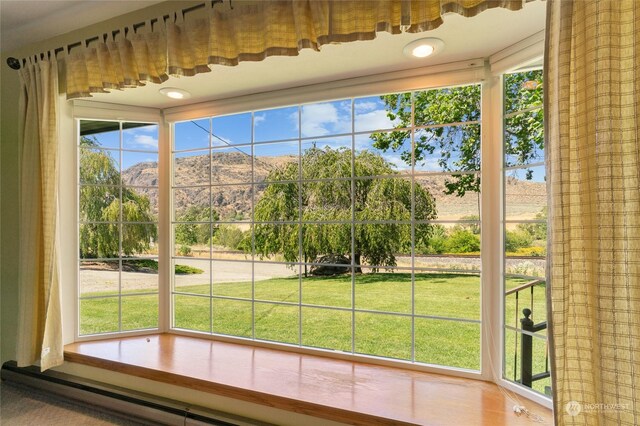 doorway with a mountain view