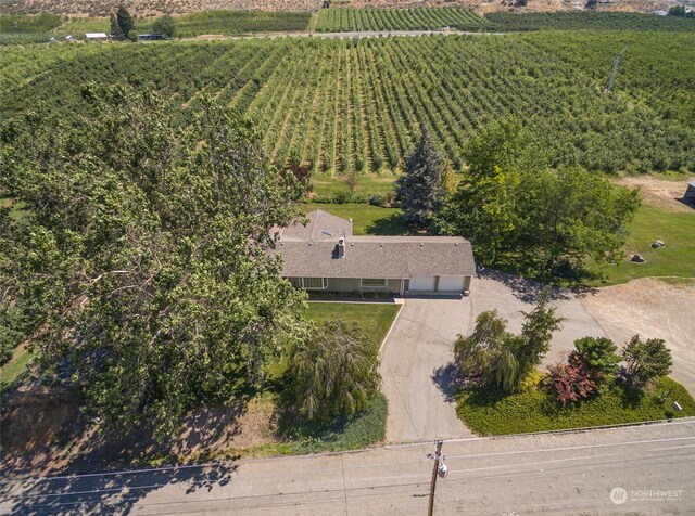 drone / aerial view with a rural view