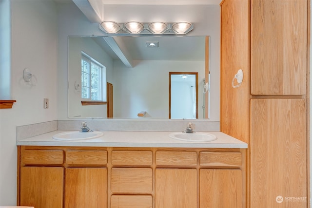 bathroom featuring double sink vanity