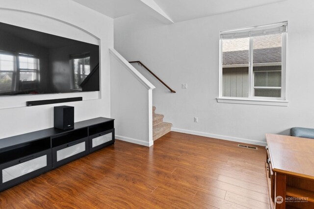 living room featuring hardwood / wood-style floors