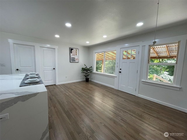 interior space featuring dark wood-type flooring