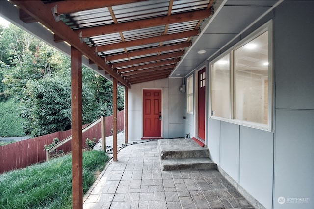 view of patio with a pergola