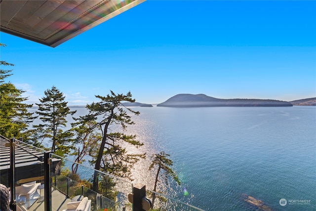 view of water feature featuring a mountain view