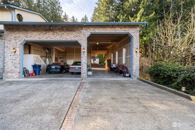 view of garage