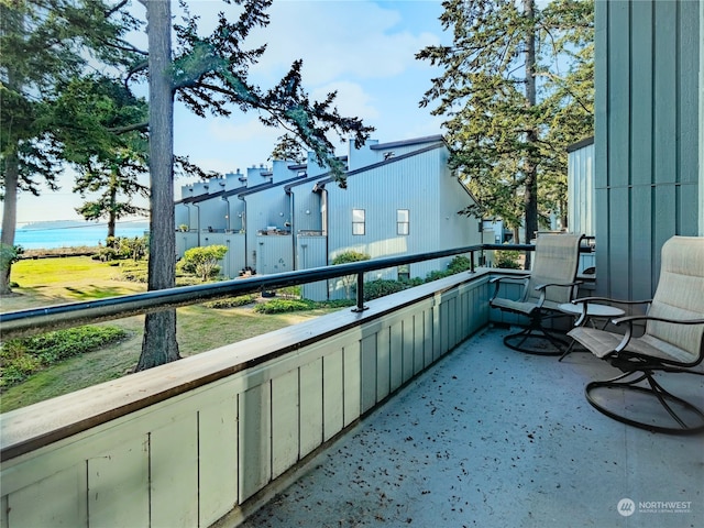 balcony with a water view