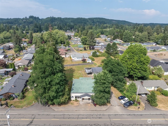 bird's eye view with a view of trees and a residential view