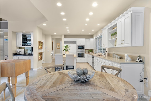 dining area with sink