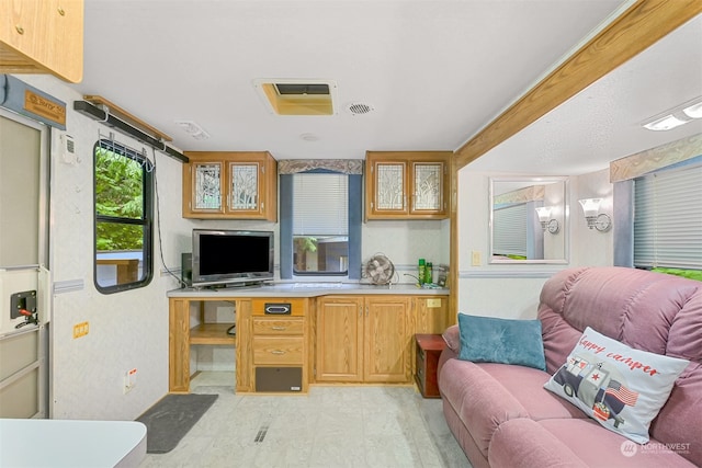 view of tiled living room