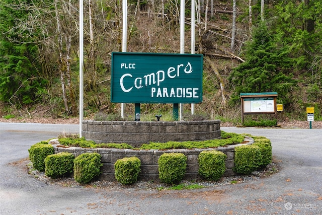 view of community sign