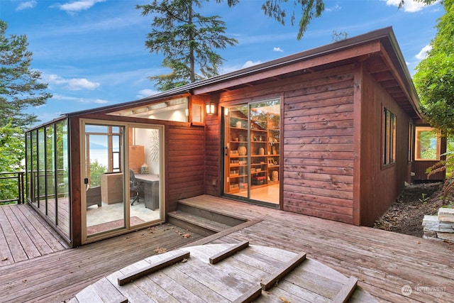 view of wooden deck