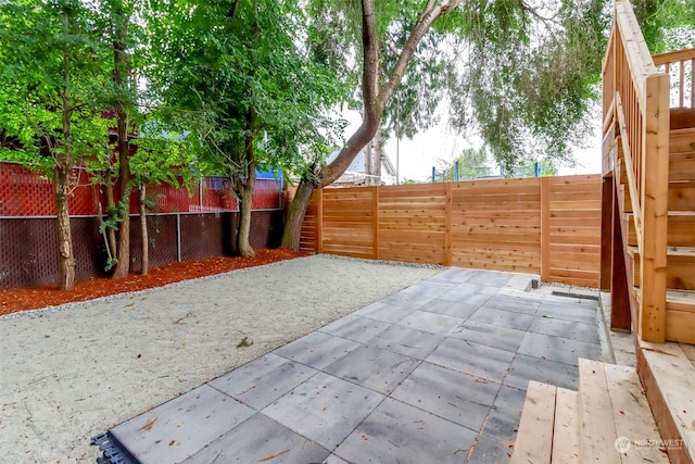 view of patio with a fenced backyard