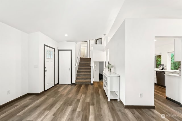 interior space featuring dark wood-type flooring