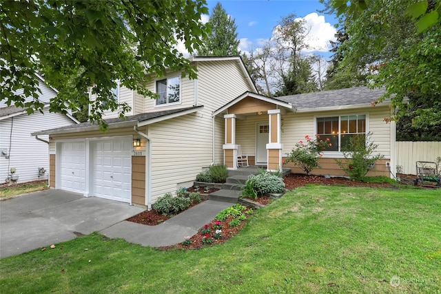 view of front of property with a front lawn