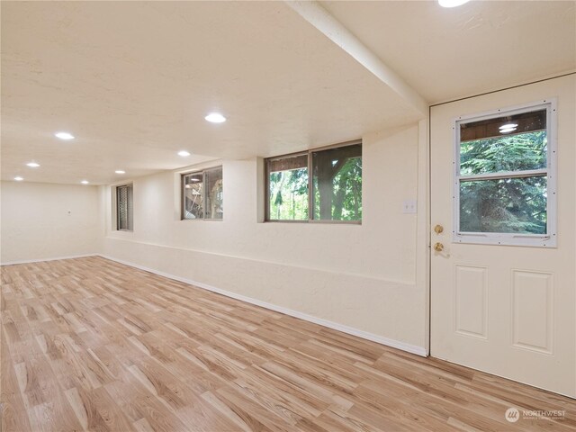 foyer featuring light wood-type flooring