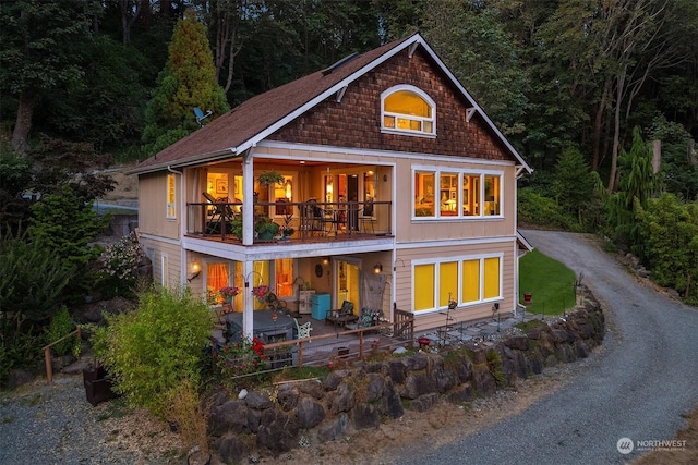 exterior space with a balcony