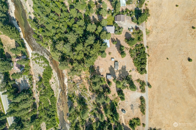 drone / aerial view with a rural view