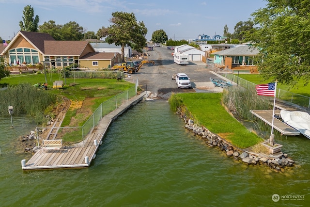 exterior space featuring a water view